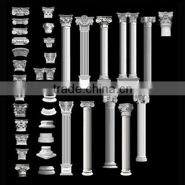 Hand carved Carved Yellow Marble Roman Pillar Design