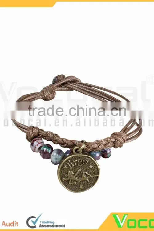 Handmade Wax Wire Ceramic Bead Bracelet