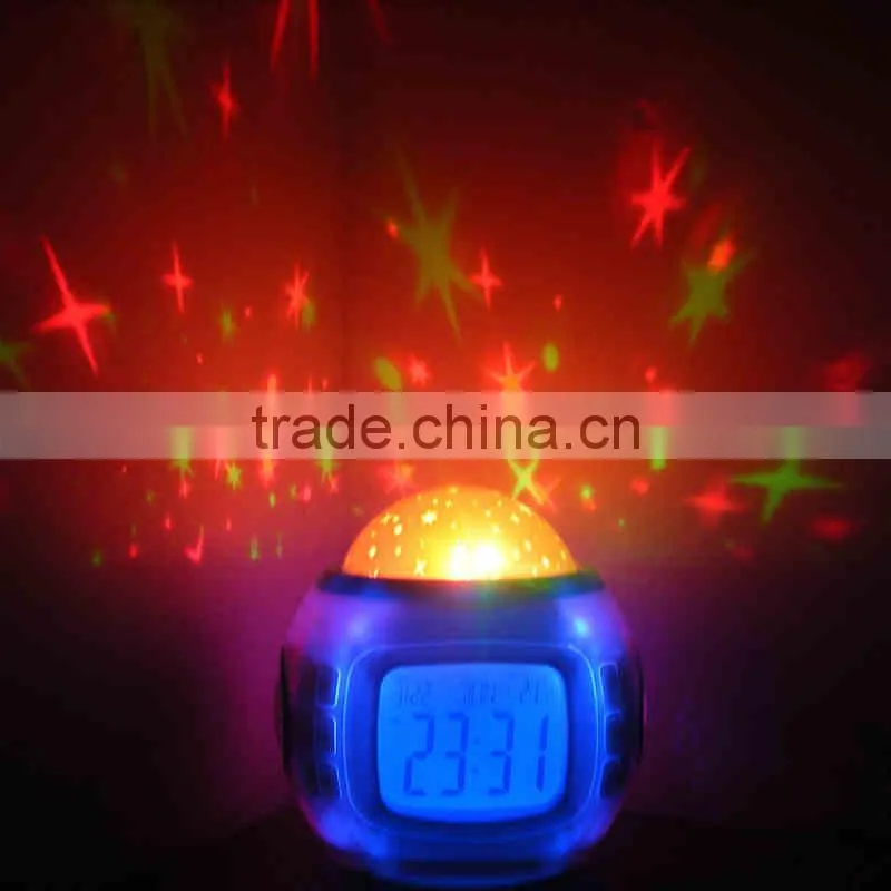 Night Projector and Sound Shooter With 6 Lullabies and 4 Nature Sounds Large LCD Alarm