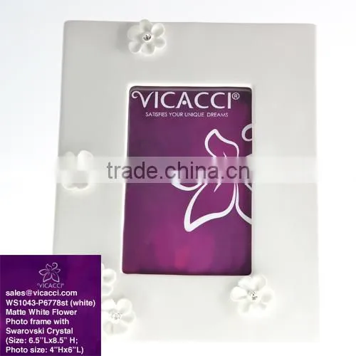 Hot Sale Polyresin Shinny Black And White Photo Frame Made with Swarovski Elements
