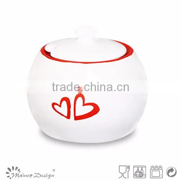 ceramic colorful cute with dot sugar pot