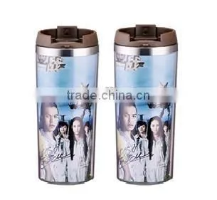 350ml/400ml/450ml stainless steel Inner plastic outer steel double layer cup