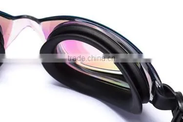 Mirror coated wholesales durable silicone swimming goggles