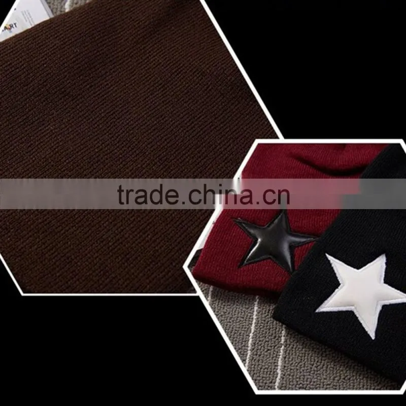 The five-star knitted cap cap hat street dance hip-hop cap to keep warm