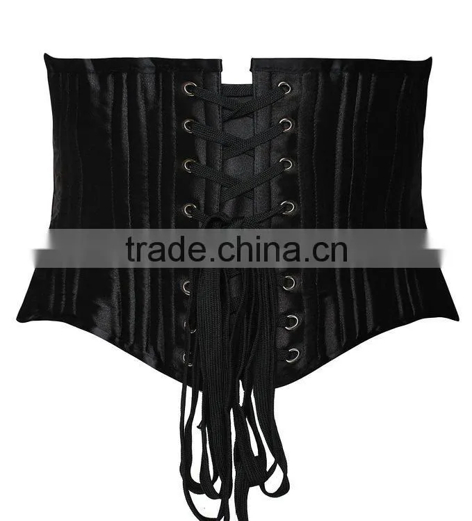 Women short double steel boned Waist slimming Satin waist trainer