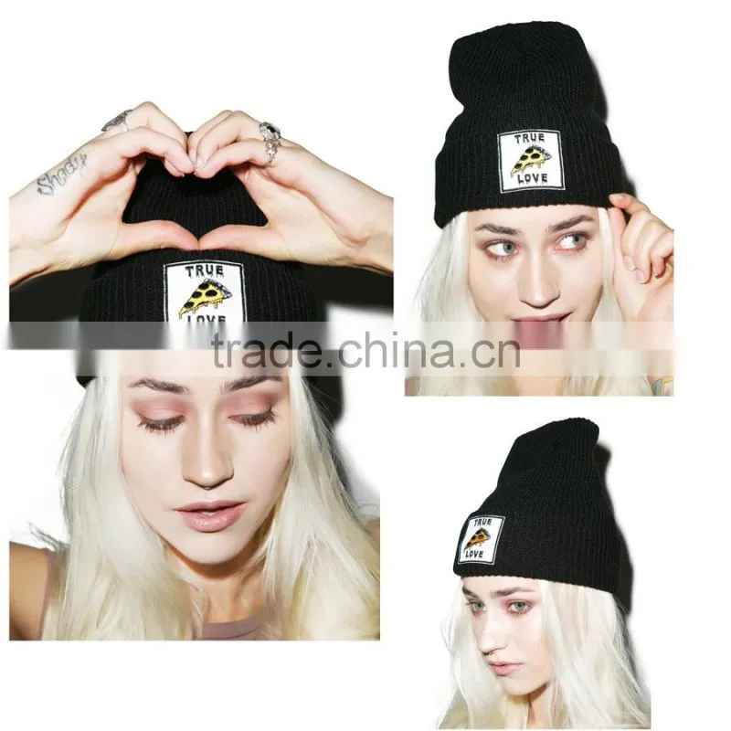 Custom 100% acrylic knit beanie hat , knit beanie