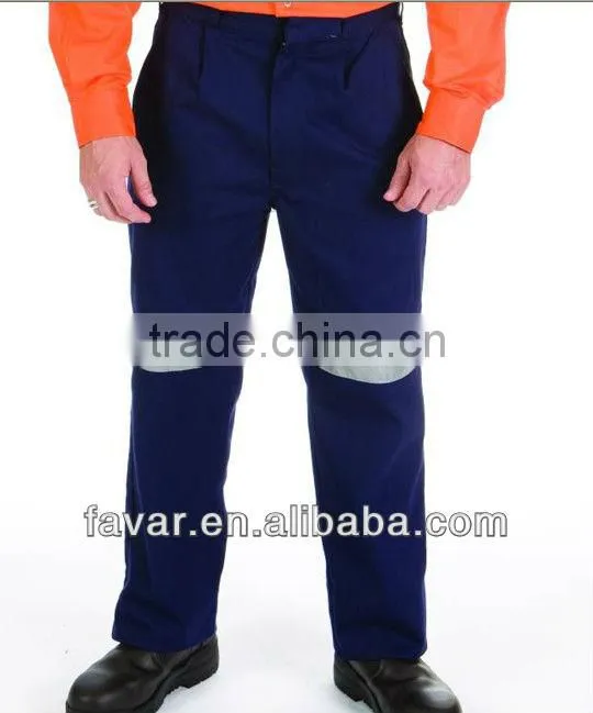 310 gsm cotton drill hi vis reflective tape fire resistant work pants