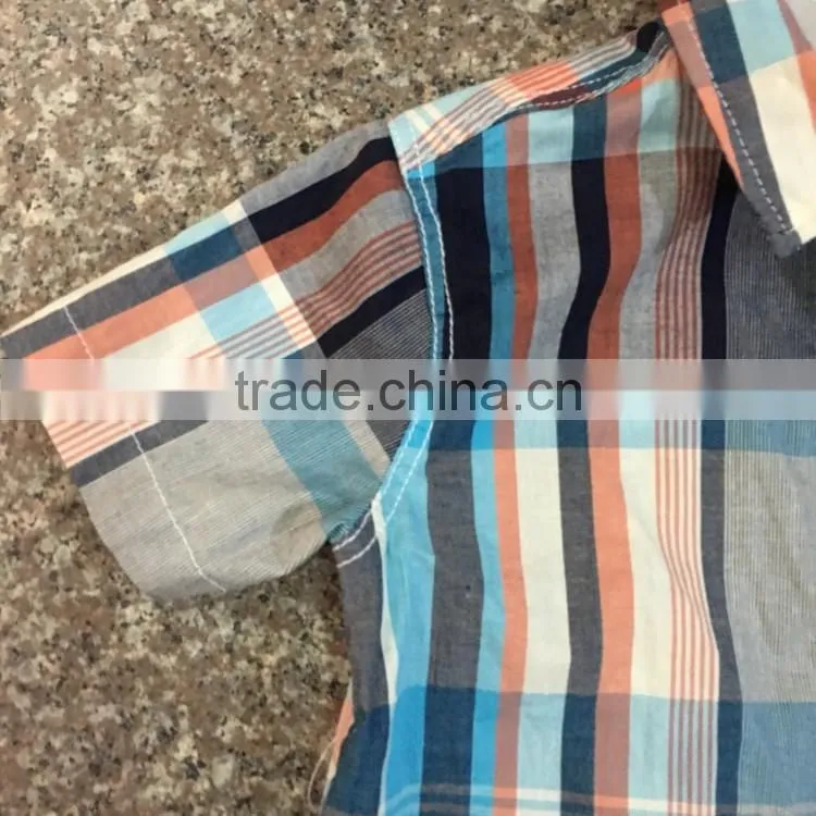 Kids boy stocklots checked short sleeve shirt