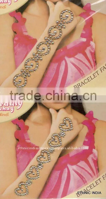 BRACELET ARM HAND CRYSTAL BACK BODY TATTOO BINDI STICKER , PAYPAL
