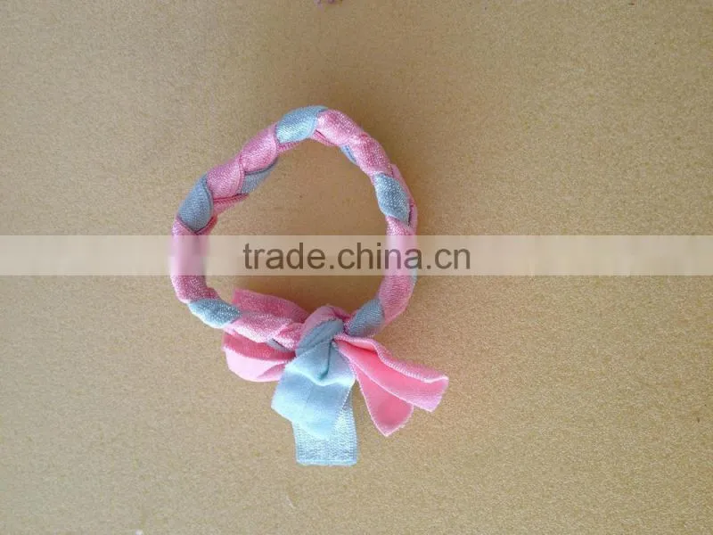fabric cloth Bracelet with polymer clay flower charm, gold teapot charm silk cloth Bracelet new design fabric bracelet