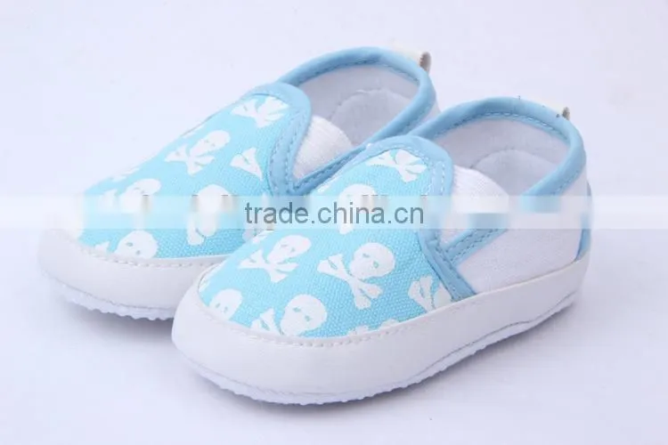 boys and girls blue skull cotton baby canvas shoes Halloween days shoes