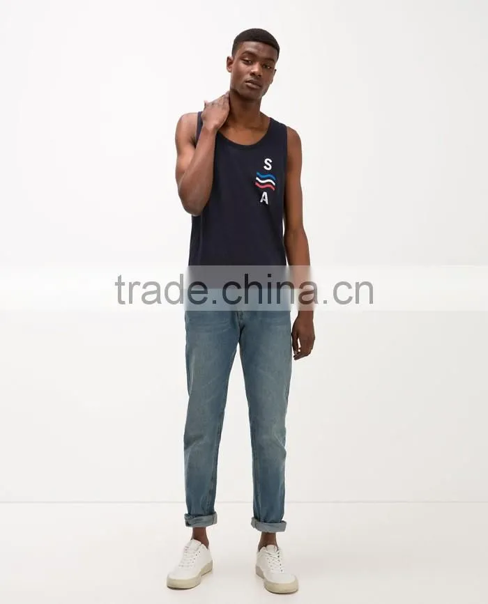 Cheap simple printed classic mens singlet