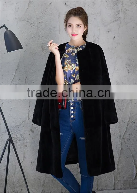 Natural Rabbit Fur Jacket With Belt Women Real Whole Skin Rex Rabbit Fur Overcoat