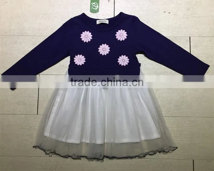 2017 Hotsale Boutique Children's Clothing Spring and Autumn Long-sleeved Girl Dress for 2-8years Kids