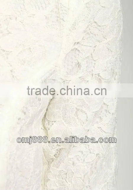 Lace Gold Zip white women half sleeve fashion sexy Jacket