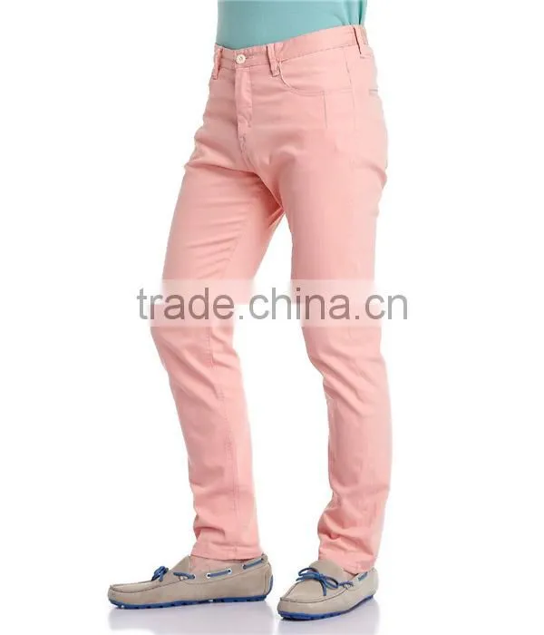 Cheap price pink color latest pants style long man trousers