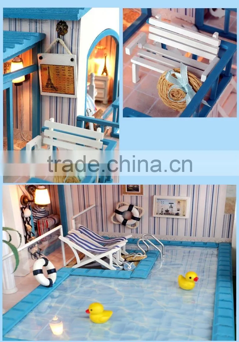 2015 Wooden doll house,DIY doll house