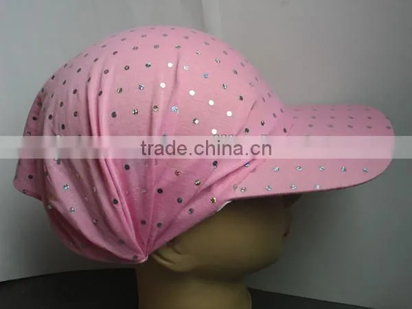 spring and summer pink printed hat for lady