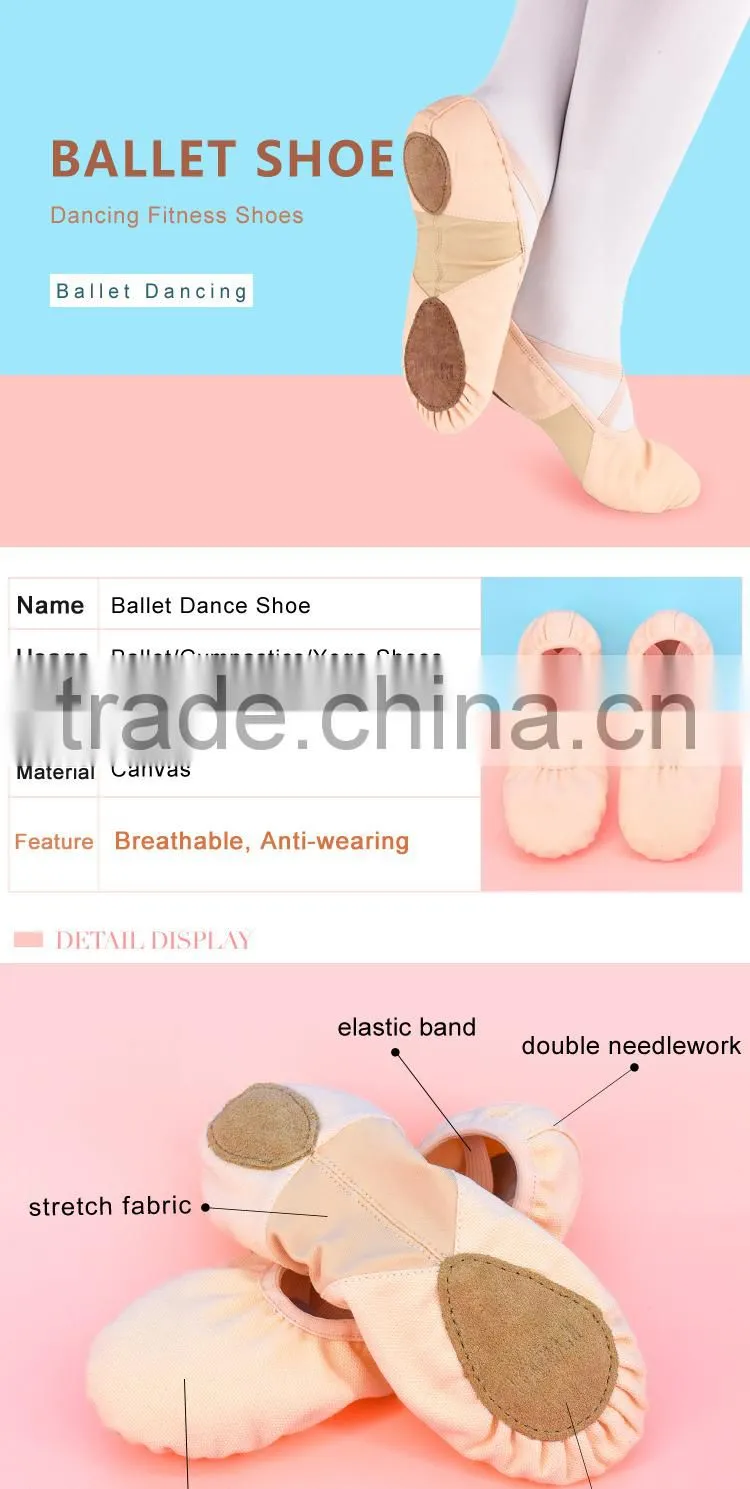canvas soft sole dance shoes antislip leather Canvas Split Sole Ballet Shoes