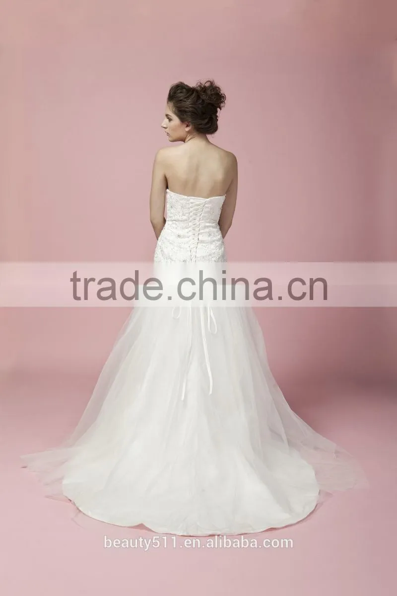 Mermaid Sweetheart Neck With Bead Wedding Dress lace GOWN AS28302