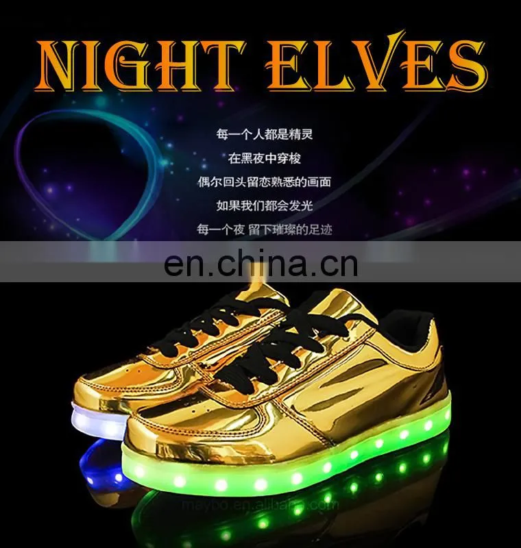 Melbourne shuffle ghost step dance Pink Micro PU leather luminous LED shoes sneakers men women footwear