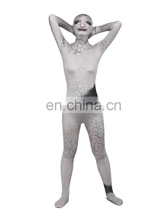 Gray Spandex Polyester Fullbody Second Skin Tight Zentai Suit Halloween Costume For Girl Woman