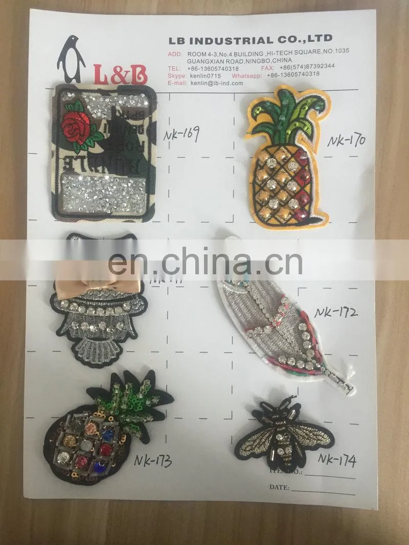 hot sale fahsion 3D rose sequin Patch with glue