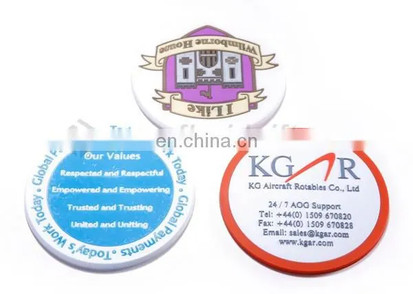 round PVC 3D/2D cup mat coaster, silicone promotional gift coasters