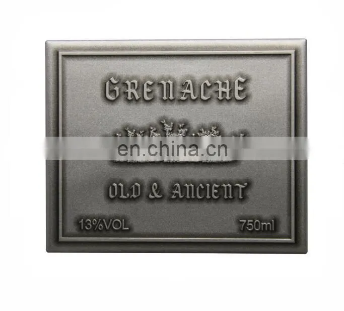 Fashion Customized Aluminum Wine Label Metal Bottle Label