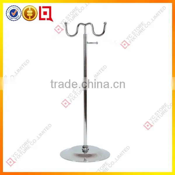 T shape Chrome adjustable metal bag hanger stand