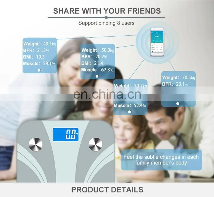 Smart API Digital Weight Bathroom 180Kg 1Byone Blue Tooth Body Fat Scale With IOS
