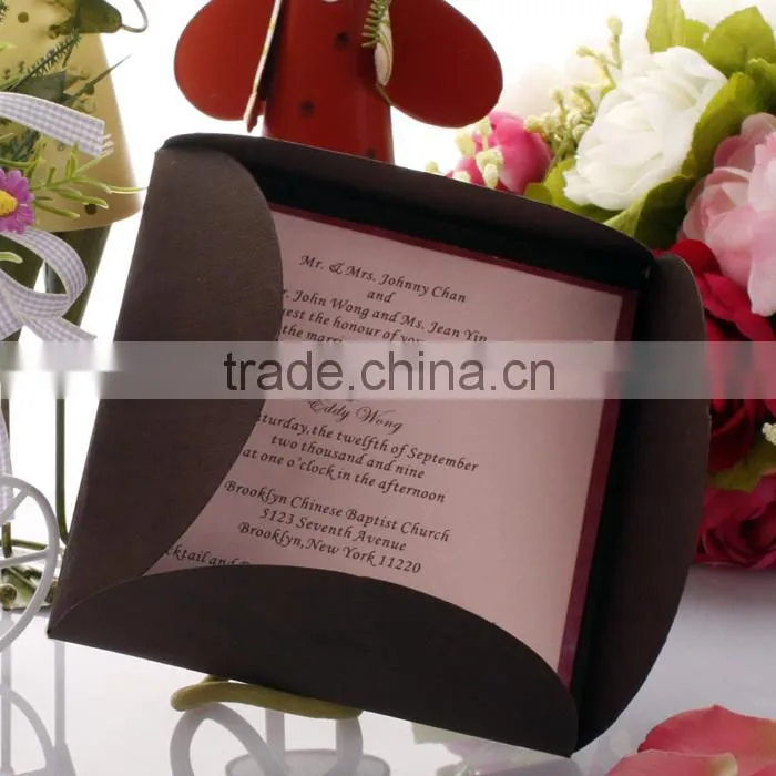 Personalized Korean Square Shaped Glossy Wedding Invitations