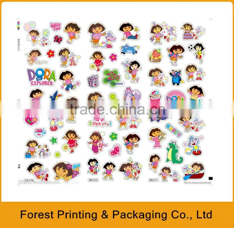 Hot sale kids sticker,cartoon sticker printing