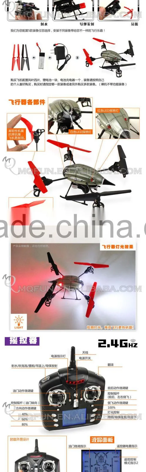 Mini Qute RC remote control 4 channel flying saucer Quadcopter Headless mode 3D tumbling Educational electronic toy NO.V999