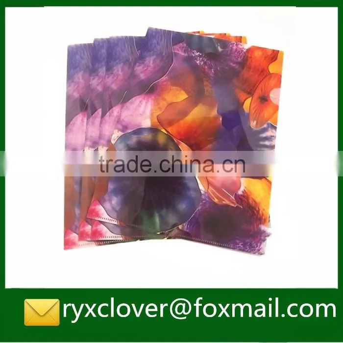 High quality PP stationery foctory supplier eco-friendly a4 plastic L shape a4 file folder