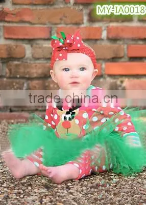 long sleeve cotton baby girls christmas dresses MY-IA0018