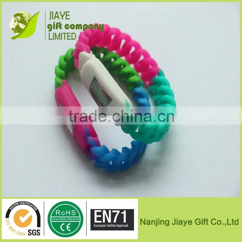 2015 New Mixed Color Knit Belt Silicone Bracelet Ion Watches
