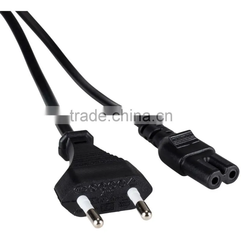 Convenient&Safe&Practical 1m Euro 2 Pin Power Plug Lead to IEC C7 (Figure of 8 FIG8) 1 Metre EU Cable Cord
