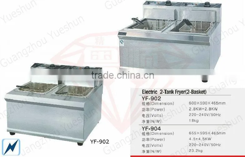 2-Tank 2-Basket electric deep fried finger chips machine