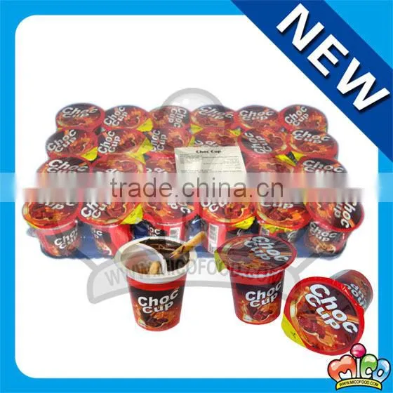choco cup with biscuits stick (24cups)