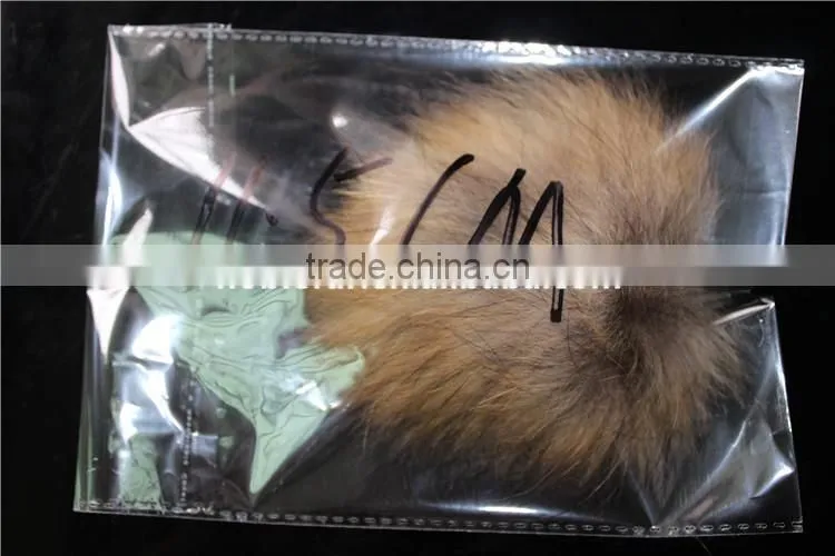 Real Raccoon Fur Pompom Key Chain Fur Hat Cap Scarves Accessories