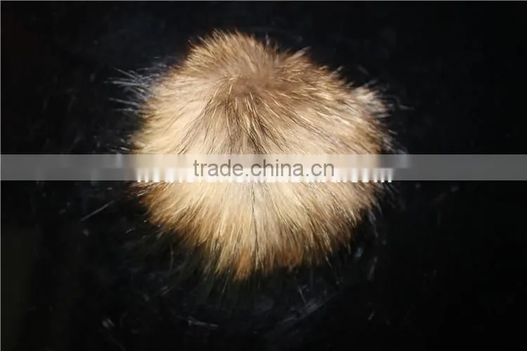 Wholesale Fur Pom Poms Real Raccoon Fur Ball Knited Cap Bag /Key/Clothes Accessories
