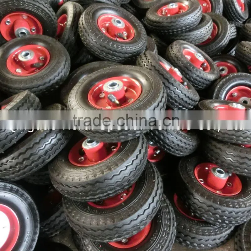 6x2 rubber wheel for trolley use 6"" pneumatic rubber wheel