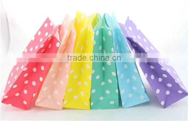 Supplies of Purple Color Polka Dot Wedding Party Favor Paper Bags Gift Packaging Bags