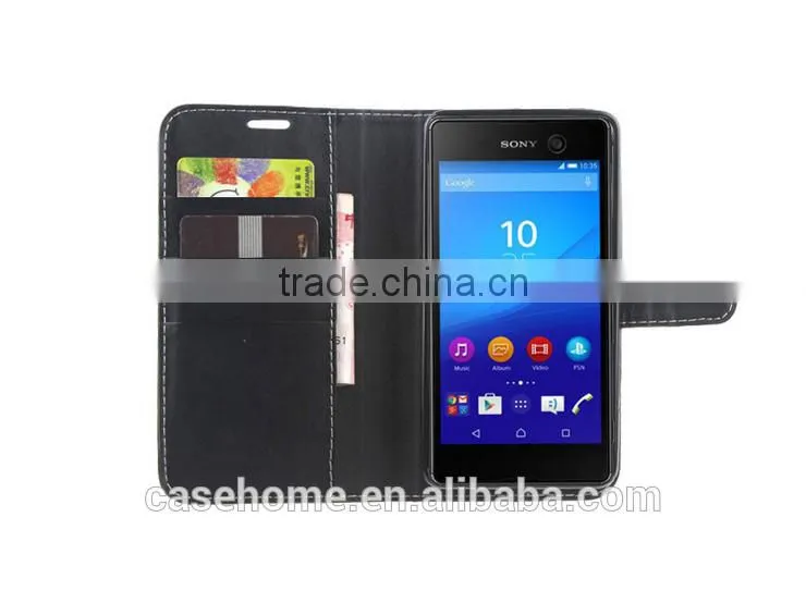 Professional OEM manufacturer provide customized stand wallet case for Sony Xperia M5