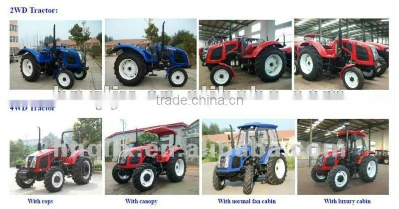 Big fuel tank tractor QLN 80hp 4wd Farm wheel hydraulic steering
