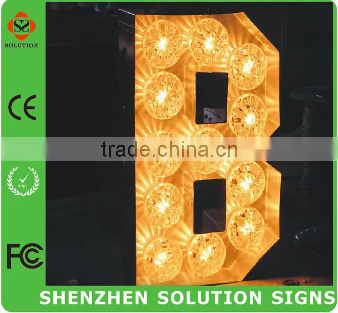 direct factory of fairground and wedding site water proof decorative metal LED 3D letter