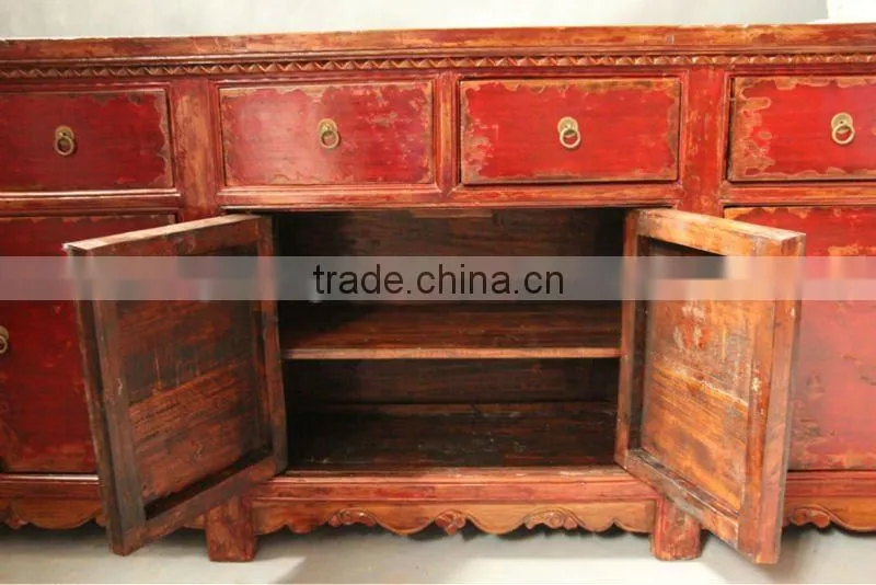 Chinese antique red TV cabinet
