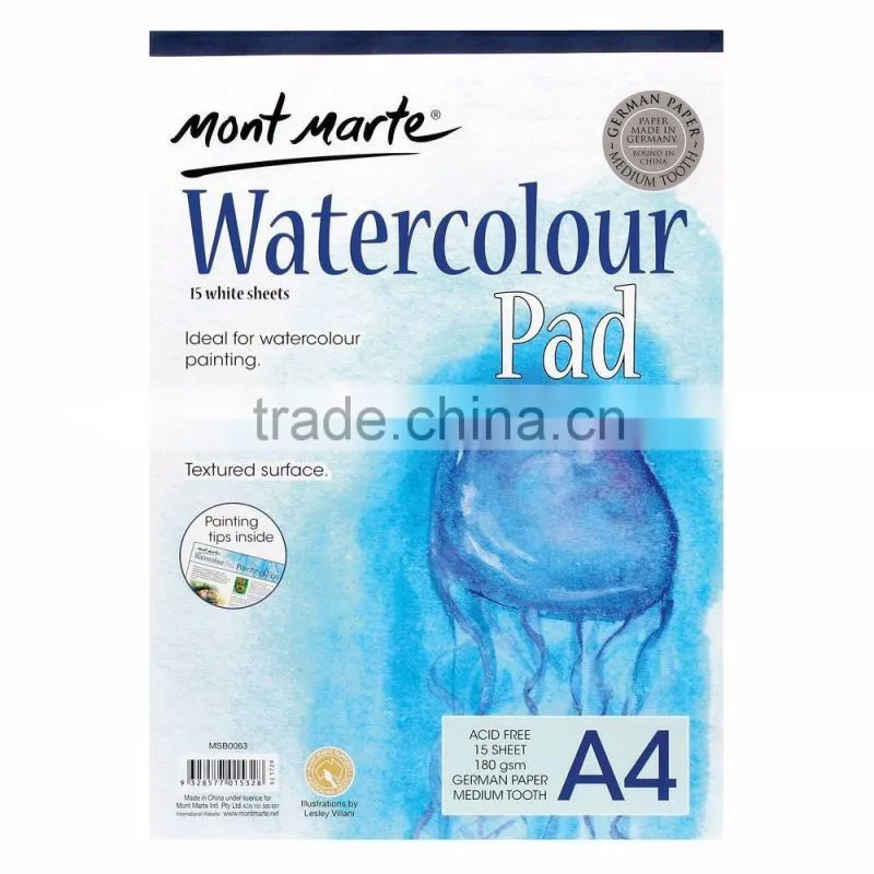 Mont Marte Watercolour Pad German Paper A4 180gsm 15 sheet
