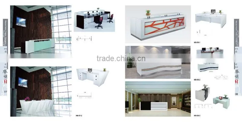 High quality supermarket cashier counter table with LED light inside